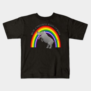 Real unicorns have curves Kids T-Shirt